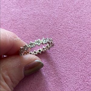 Pandora Starshine Sterling and clear CZ ring 58